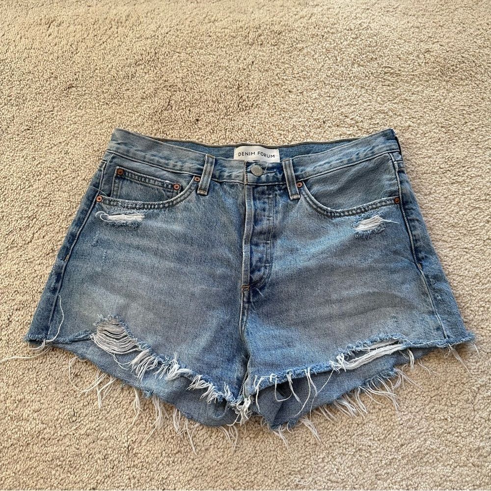 Denim Forum Aritzia the ex boyfriend denim short light wash